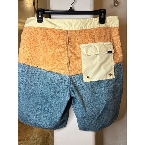 RVCA Men's Color Block Swim Trunks 33 - Picture 5 of 6